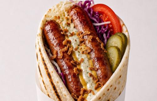 Шаурма с курицей, говядиной, грибами, драником от 6,20р в "LAWASH"